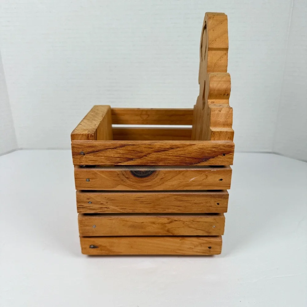 Vintage hand painted ballerinas B. Sylvia Wooden Crate caddy box Planter 1997